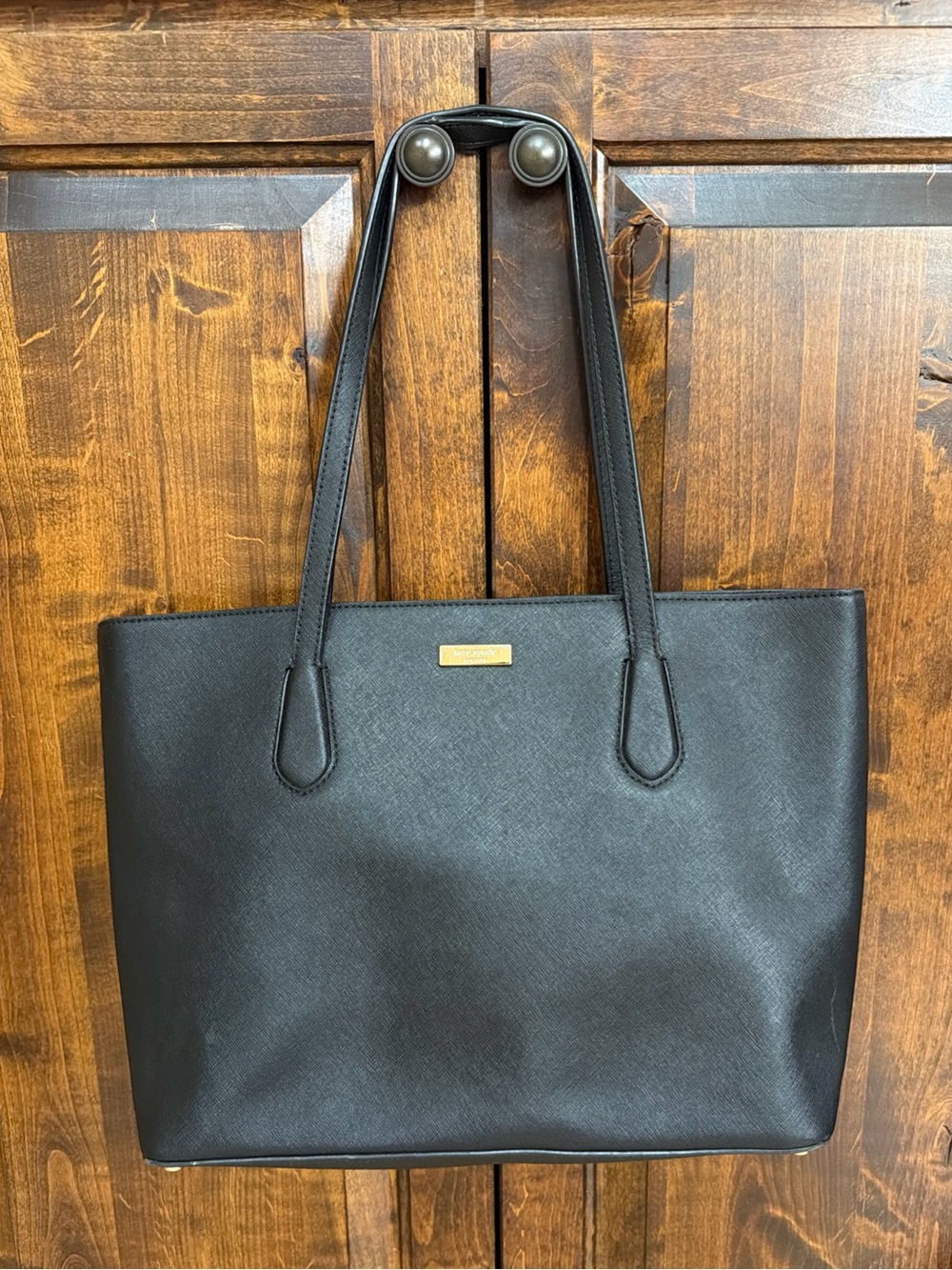 Kate Spade Laurel Way Jaymes Black Saffiano Leather Tote Bag Purse Preowned